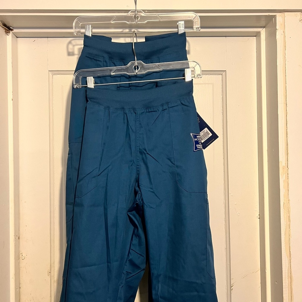 2 Pairs Cherokee Style WW210 Caribbean Blue Scrub Pants